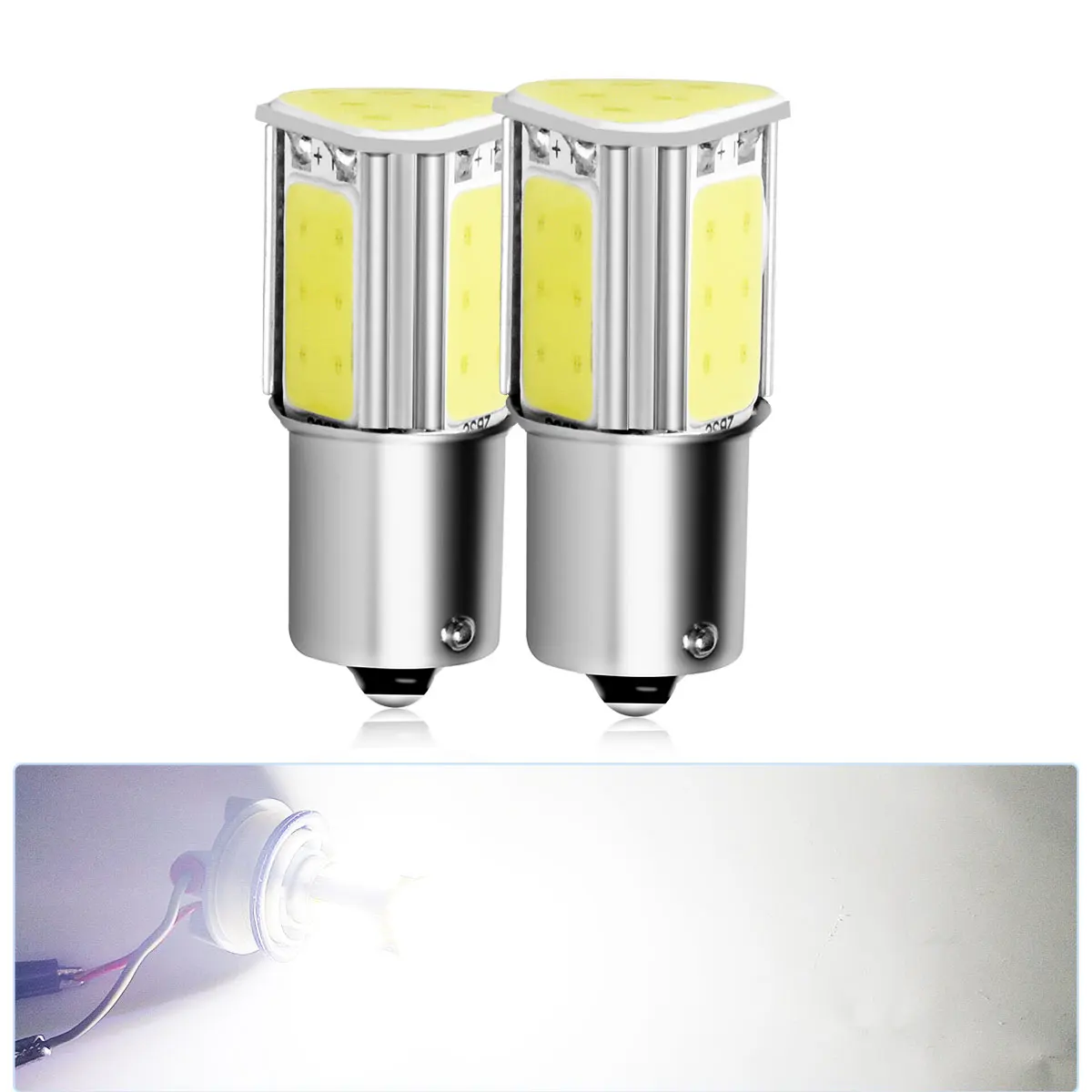 Leistungsstarke COB-LED-Auto-Brems-Rückwärts-Nebelscheinwerfer 1156 BA15S P21W S25 G18 1157 BAY15D P21/7W Weiß/Blau/Gelb/Rot/Grünes Licht