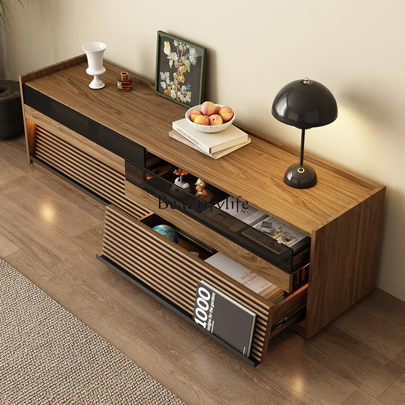 

ld14Solid Wood Floor Minimalist Japanese Style Storage Small Apartment Creative Living Room Modern Household Floor Cabinet