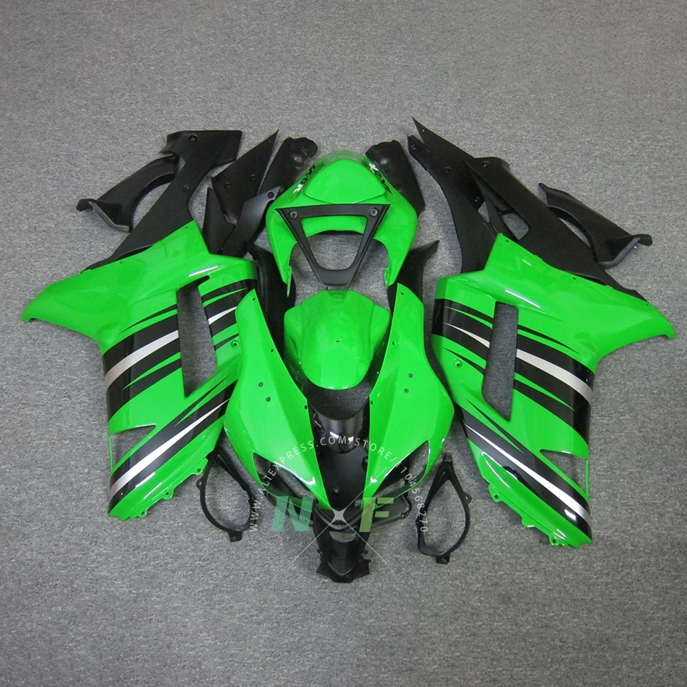 

Новый комплект обтекателей для мотоцикла Kawasaki ZX6R 2007-2008 (зеленый/черный)