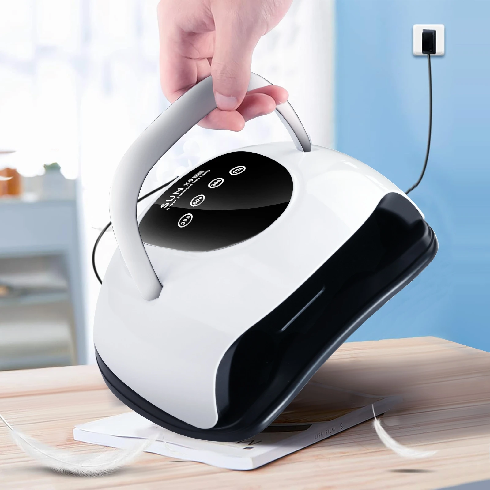 Professional 220W UV LED เครื่องเป่าเล็บ 57 ลูกปัดโคมไฟ Smart Sensor Fast Curing โคมไฟเล็บสําหรับเจล Salon และบ้านเล็บ