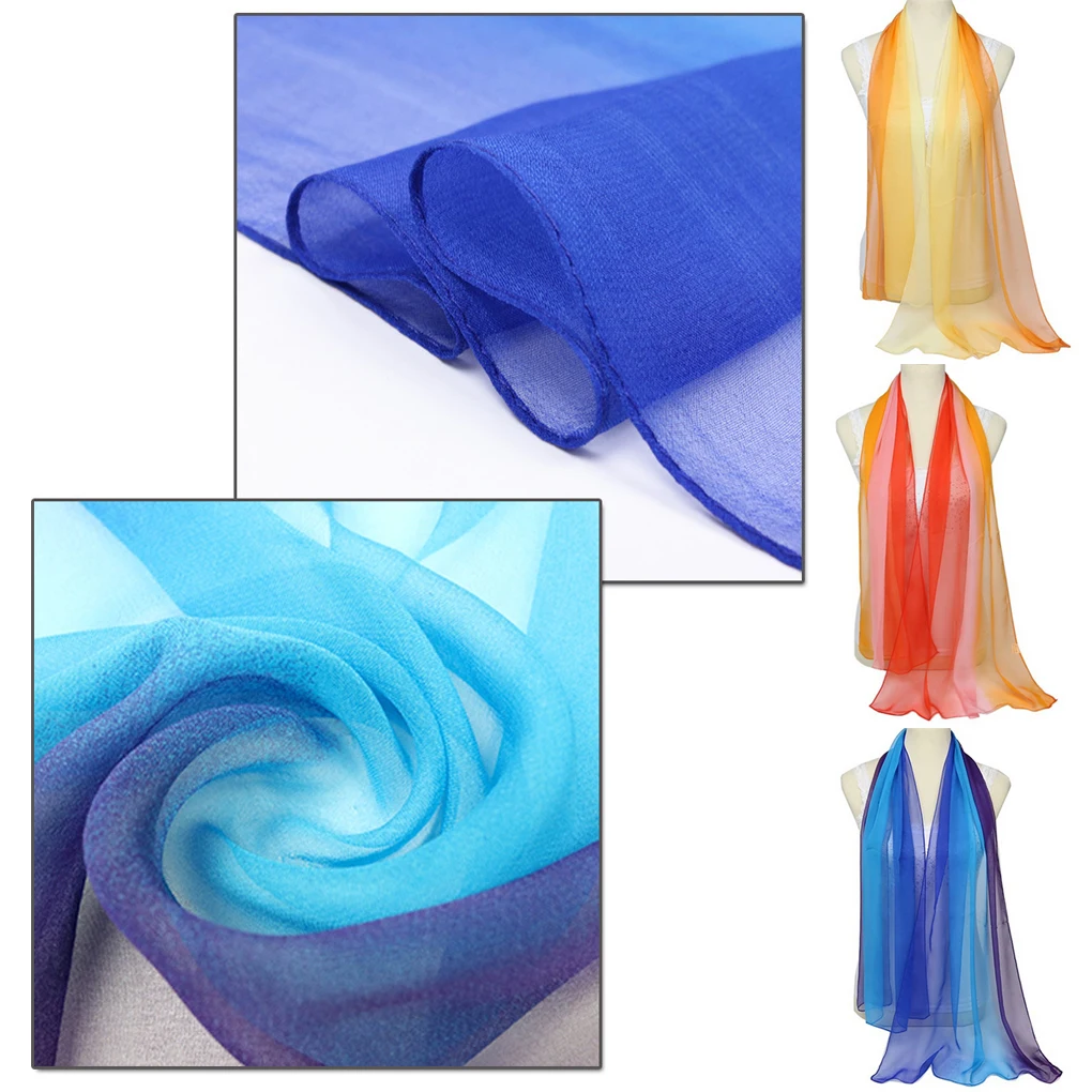 Lady Gradient Shawl Fashion Portable Shoulder Scarf Bandana Decorative