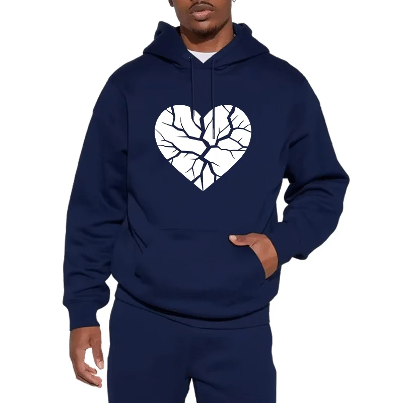 

EU Size Men's Hoodie 250G fabric Trend Pullover Man Sweatshirt Pocket heart print Fashion Long Sleeve Home wear Spring