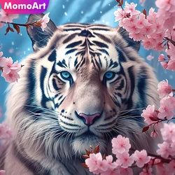 MomoArt DIY Diamond Painting Tiger Animal Embroidery Flower Full Square Round Mosaic Set Cross Stitch Decor For Home