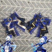 Game Genshin Impact Furina Cosplay Furina Impression Bow Clip Bag Decor Lolita Breastpin Pendant Halloween Carnival Party Gift