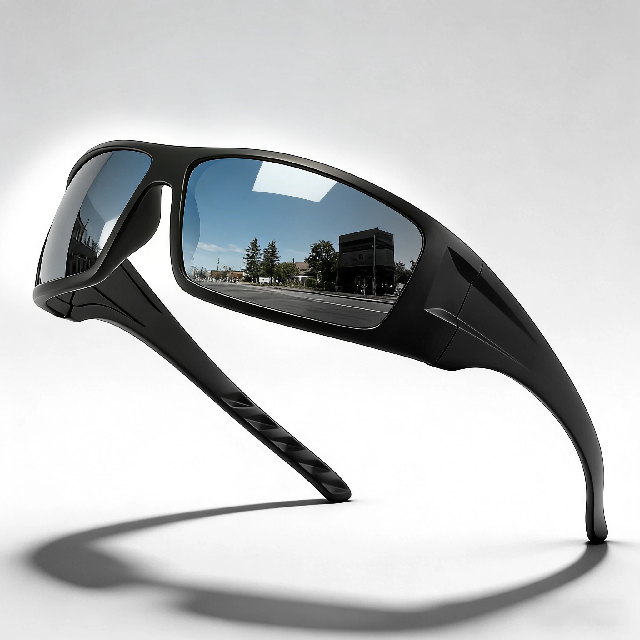 Lunettes de soleil polarisées de marque pour hommes et femmes, pour le cyclisme, les sports de plein air, noires, à la mode, pour le voyage, la conduite, le camping