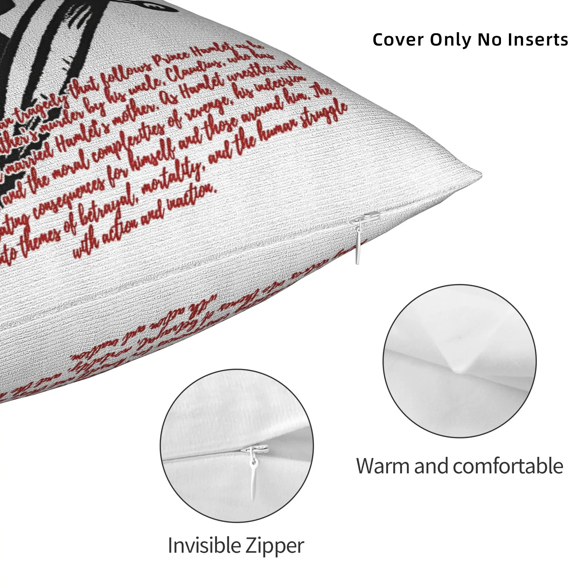 William Shakespeare Hamlet Stage Pillowcase Printed Polyester Cushion Cover Decor Something Rotten Throw Pillow Case Cover Home