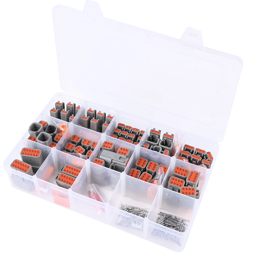 JRready ST6293 Deutsch DTM Connector Kit 2 3 4 6 8 and 12 Pin Automotive Electrical Connectors with Size 20 Solid Contacts Crimp