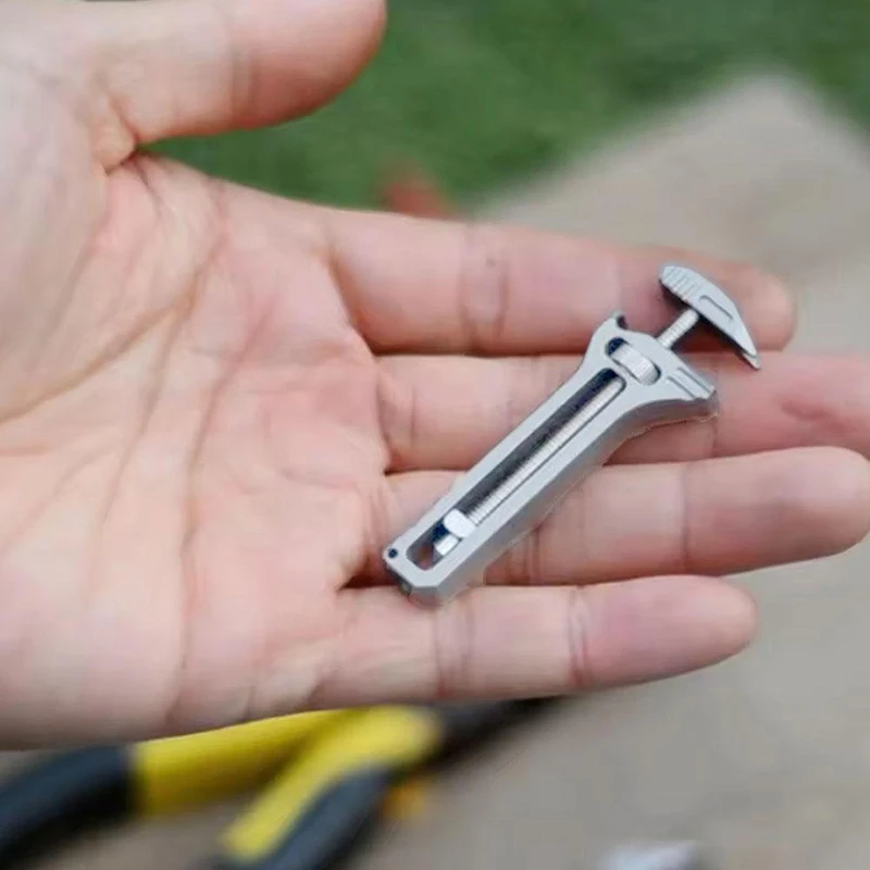 Portable Titanium Multitool Combines Bottle Opener Tungsten Attack Head Nail Puller And Caliper Outdoor Camping