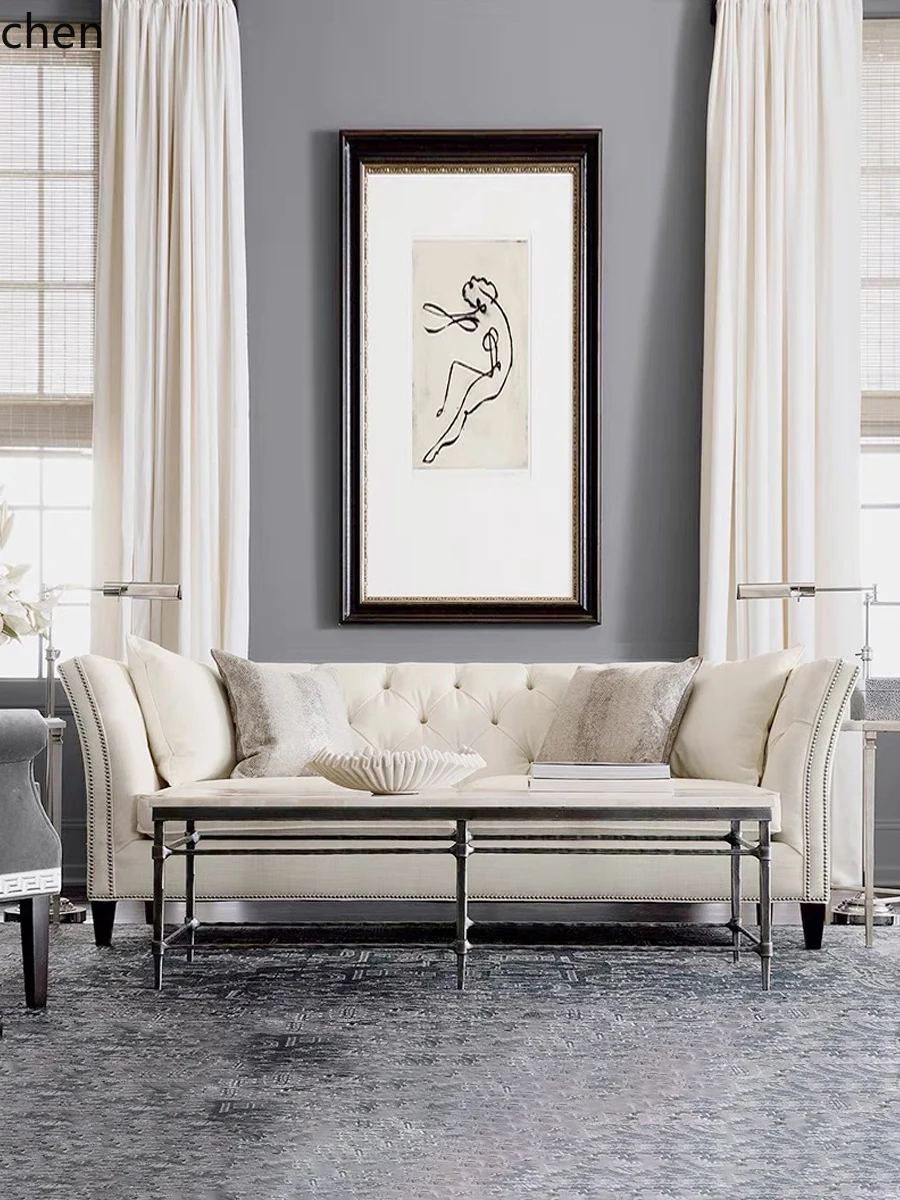 HXL Fabric Sofa Three-Seater Combination Set Living Room Zipper Sofa