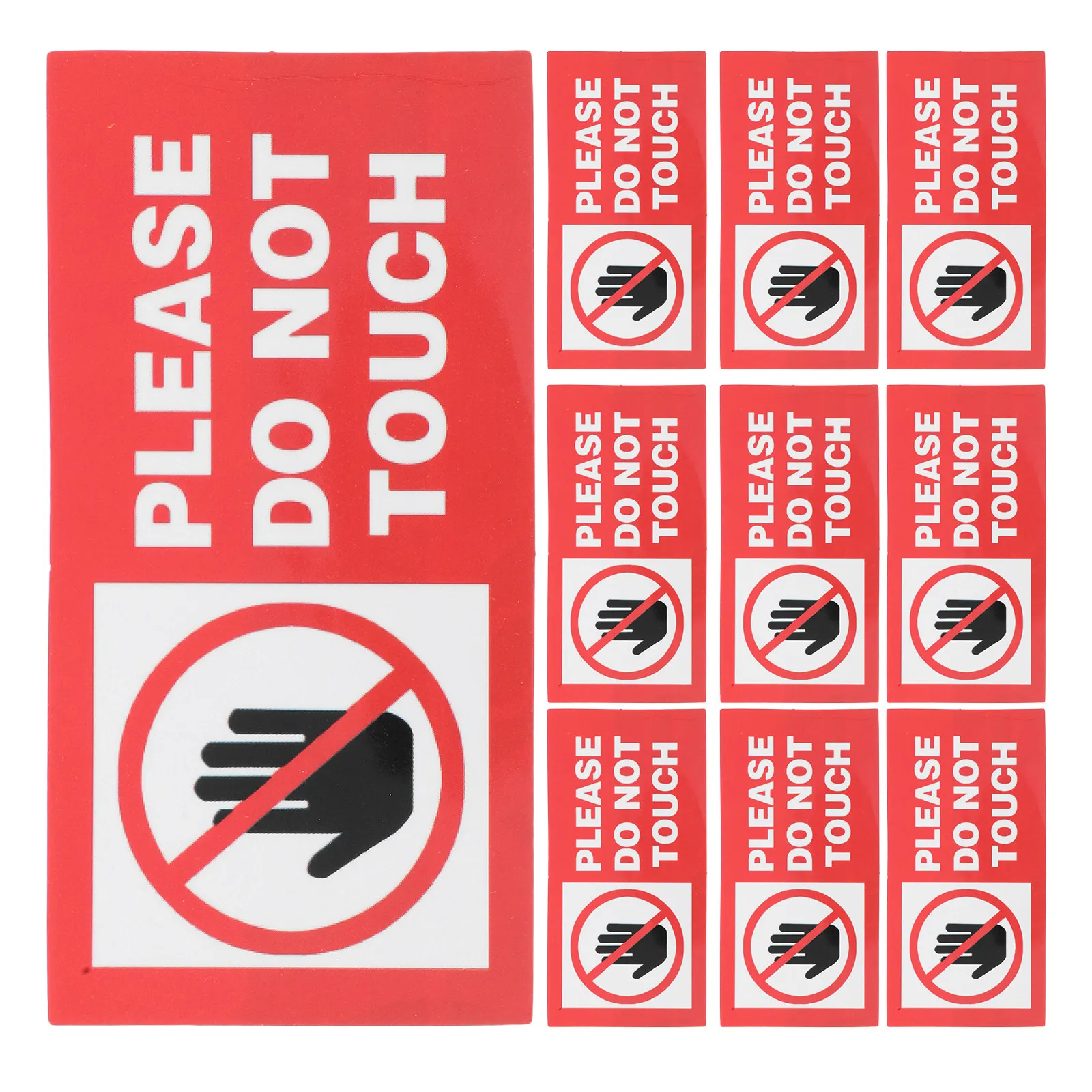 

10Pcs Please Do Not Touch Stickers Vinyl Warning Labels Self Adhesive Safety Signs Industrial Office Warning Labels