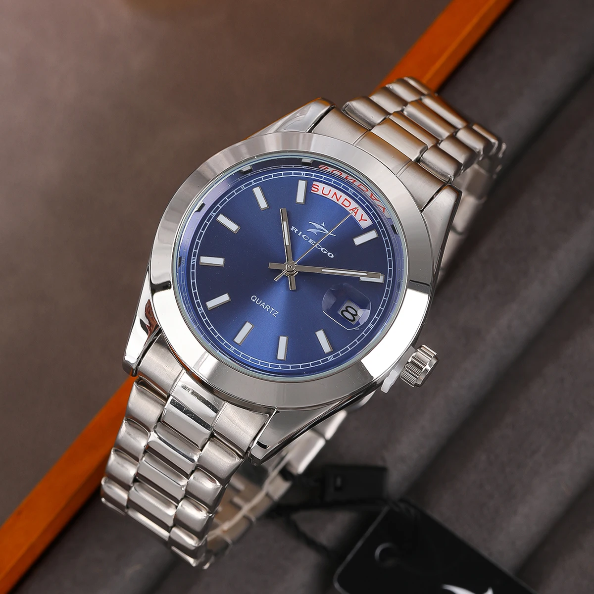 Fashion Watch Casual Clock for Men Business Daily Stainless Steel Quartz Wristwatch Clock Watch for Couples Father Gift