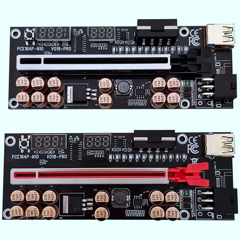 VER018 PRO PCI-E Riser Card PCI-E 1X To 16X USB3.0 60Cm Graphics Riser Card With 12 Solid Capacitors For Mining