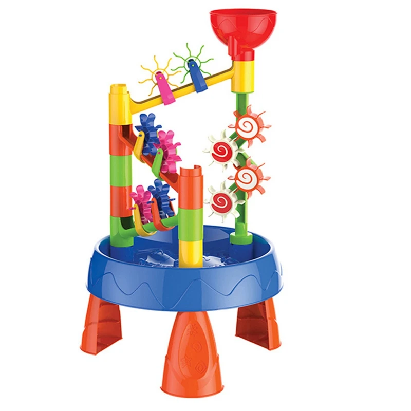 Kids Toy Summer Outdoor Seaside Beach Funnel Sandpit Toys Sprinkler Sand Shovel Water Wheel Table Play Kit Toys