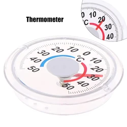 1PC Door Window Thermometer -50℃~50℃ High Accuracy Easy Read Round Pointer Type Plastic Outdoor Indoor Home Temperature Gauge