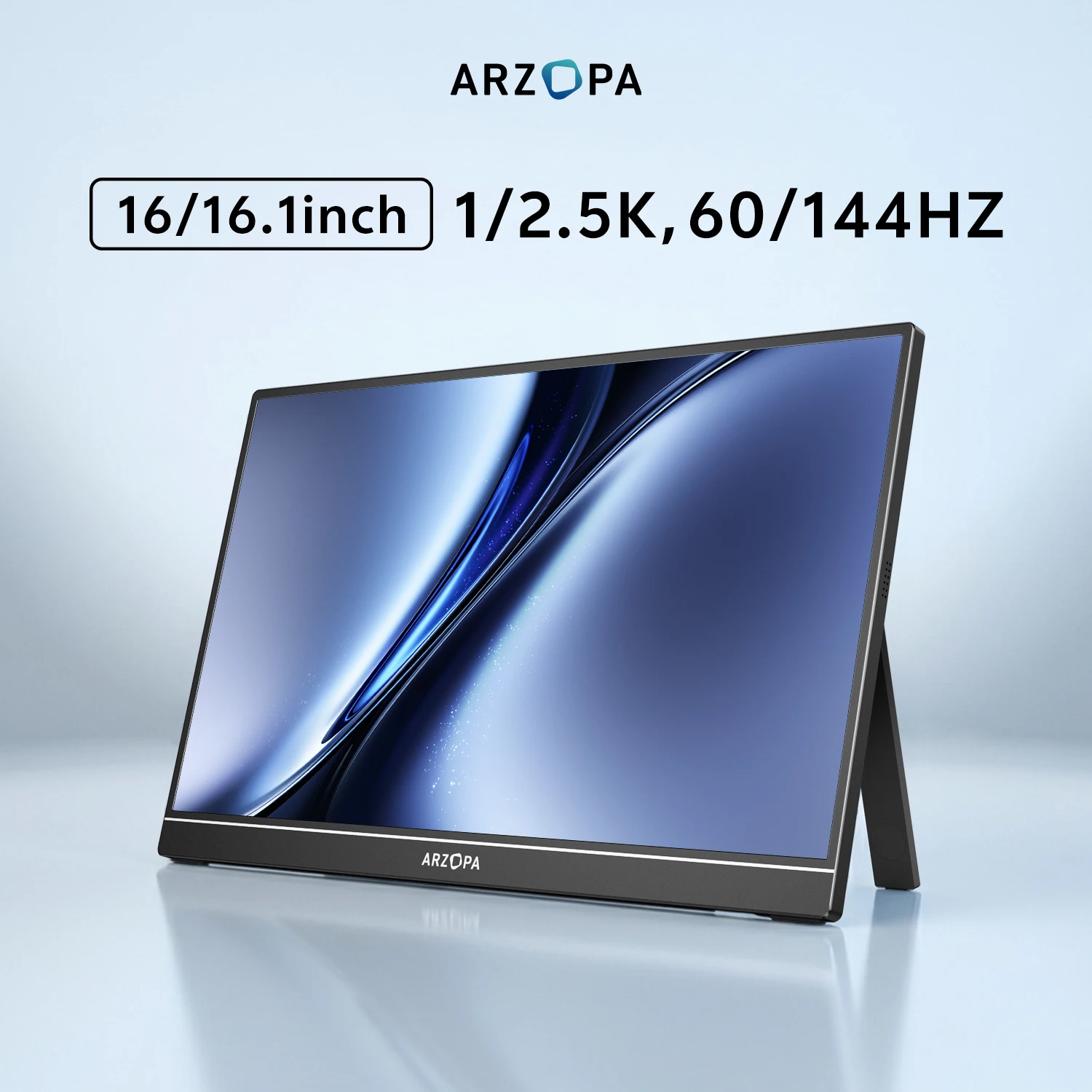 ARZOPA 16/16.1 pouces, 1/2.5k, 60/144HZ moniteur Portable IPS mini-hdmi deuxième écran externe pour Mac ordinateur Portable commutateur Xbox PS4/5
