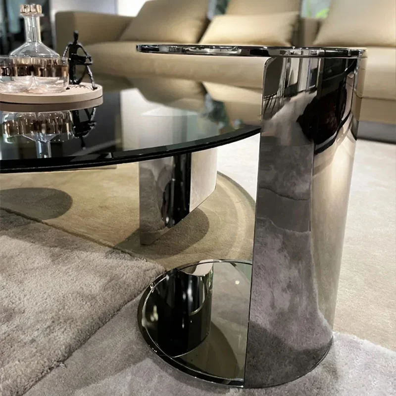 

Kitchen Hardcover Bedroom Coffee Table Glass Round Round Bed Side Table Sedentary Narrow Night Mesa De Centro Sala Furniture