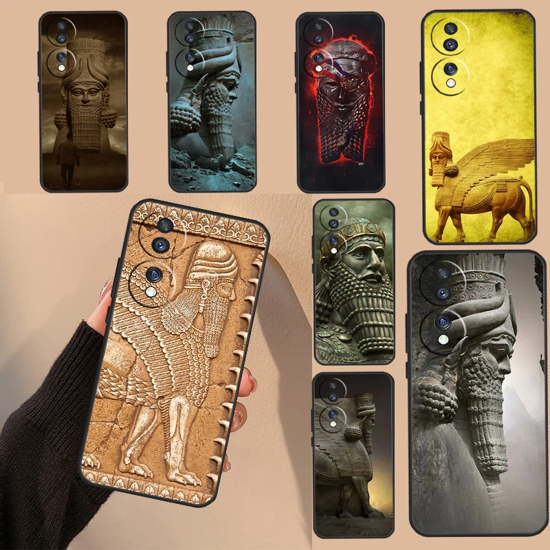 Assyrian Statue lamassu Art Case For Honor Magic 5 Lite Pro X6a X7a X8a X9a X8 X9 8X 9X Honor 10 50 70 90 Lite Cover