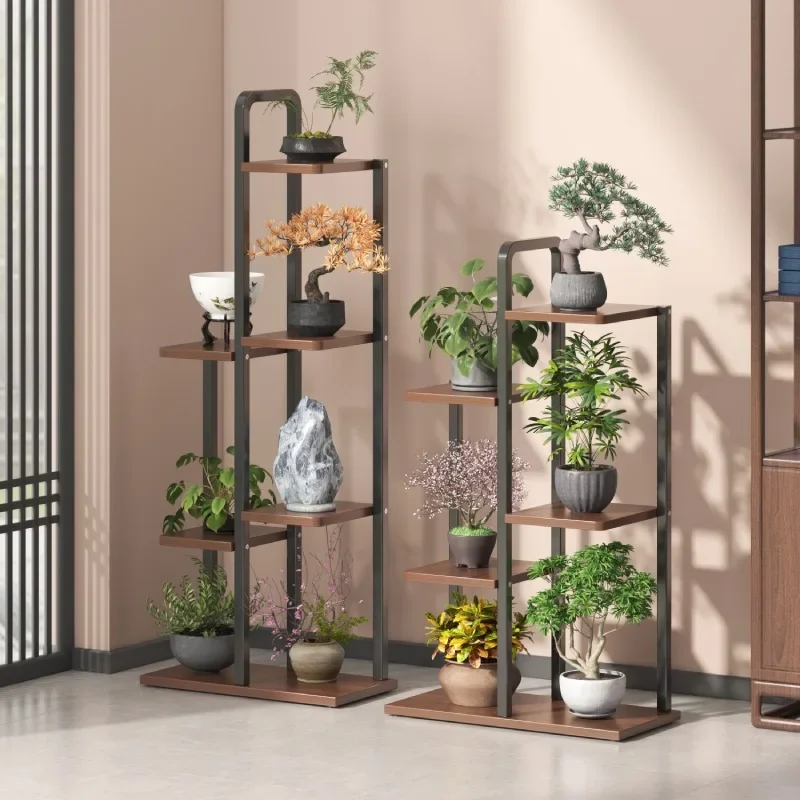 Chinese-style Flower Rack, Living Room Floor-to-ceiling Rack, Balcony Wrought Iron Multi-layer Plant Rack