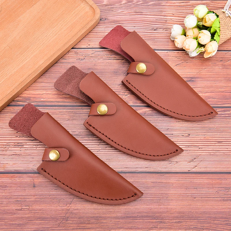 1pc Knife Cover Chef Butcher Kitchen Tools Full Tang Handle Leather Sheath