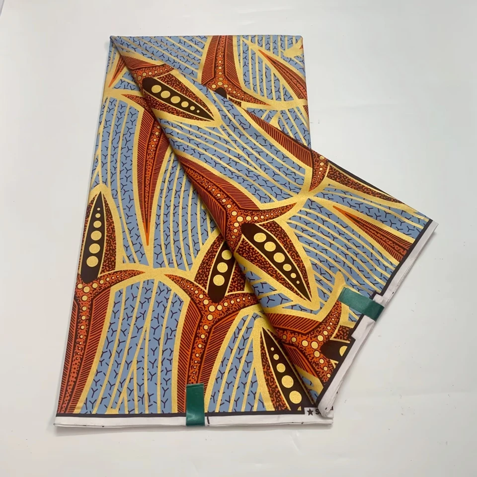 Wax Fabric 100% Cotton African Prints Cloth 2025 New Ankara Golden Wax Fabric 6 Yards Great Design For Sewing Clothes Soft