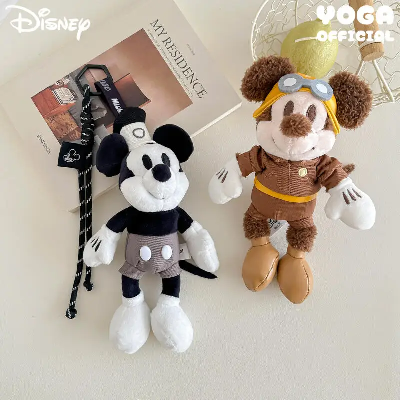 Disney mickey mouse brinquedos de pelúcia kawaii chaveiro criativo dos desenhos animados mochila casal pingente boneca amigos presente aniversário periférico