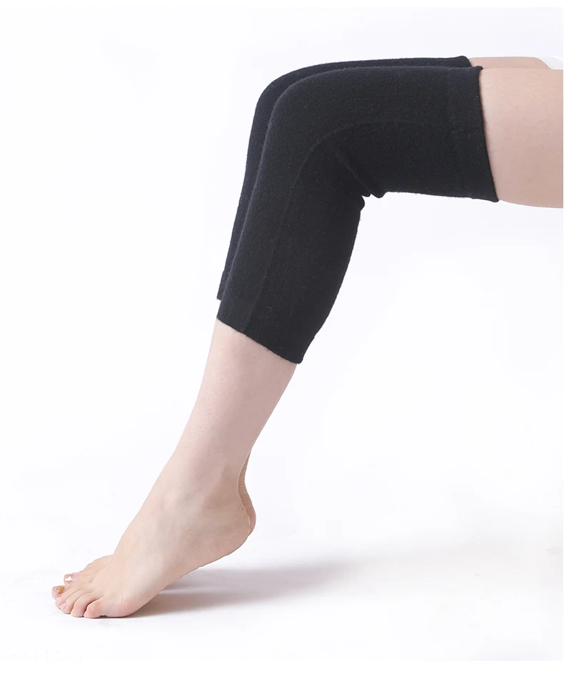 100% wolle Unisex Knie Hülse Solide Winter Kältebeständig Warme Knie Männer Gestrickte Hohe Kniescheibe Knie Protektoren Beinlinge Frauen Herbst – Detail 3