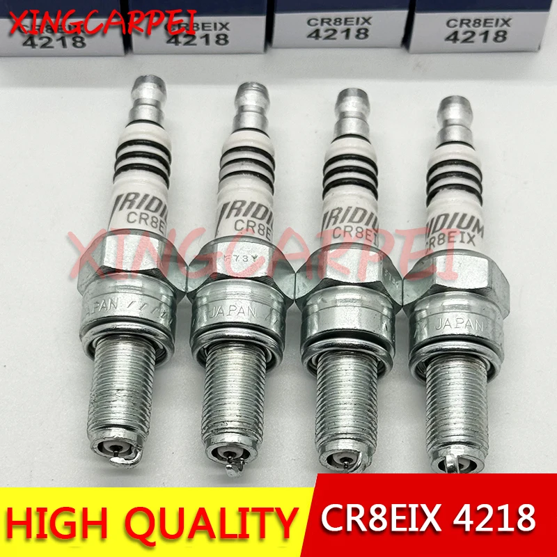 Novas Velas de Ignição de Irídio IX 4218 CR8EIX (4 Peças) para Motocicletas Raider150 Carb / Sniper150MXi