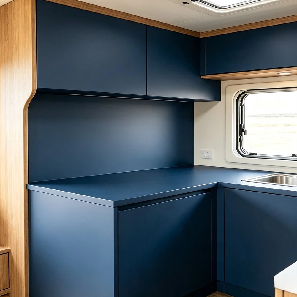 Matte Solid Dark Blue Peel & Stick Wallpaper, Waterproof Contact Paper for Cabinet Wall Furniture DIY Renovation