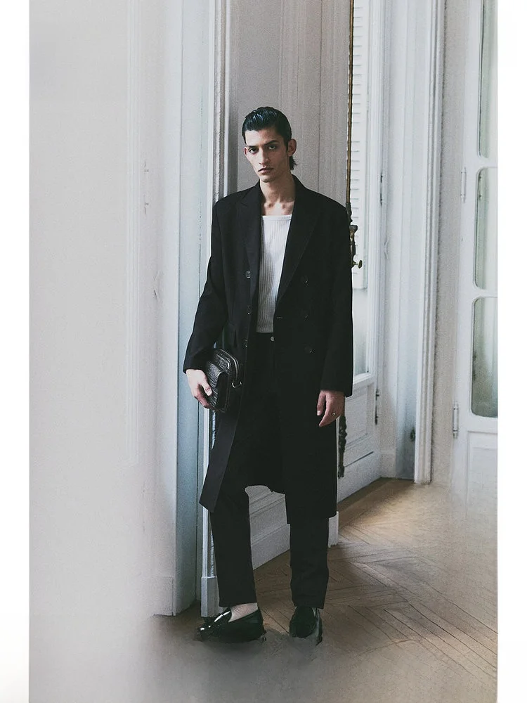 

Мужское шерстяное пальто H&M, зимнее, с отложным воротником, средней длины, двубортное, из твида, приталенный крой, весенний молодежный тренд