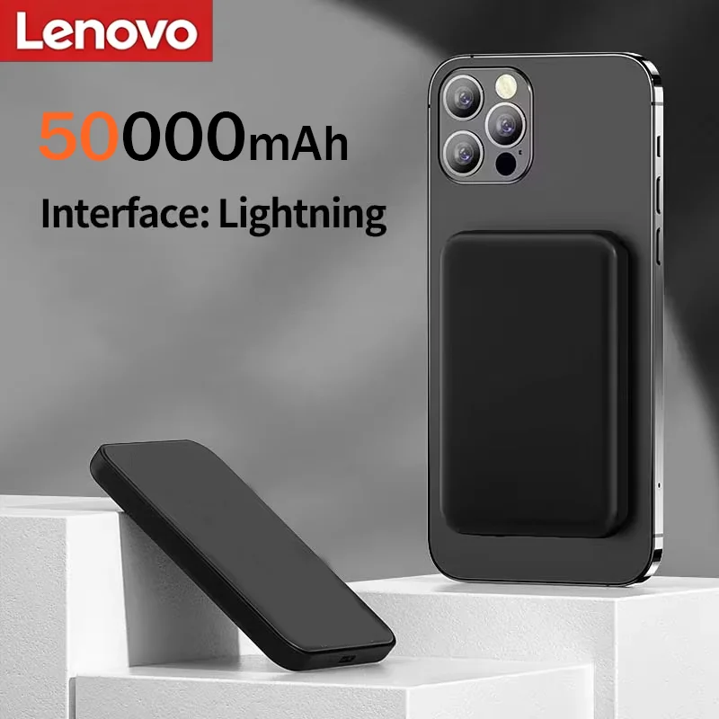 Lenovo 2026 Nieuwe 50000mAh Magnetische Draadloze Powerbank PD 22.5W Snelladen Draagbare Externe Batterij voor iPhone Samsung Telefoons