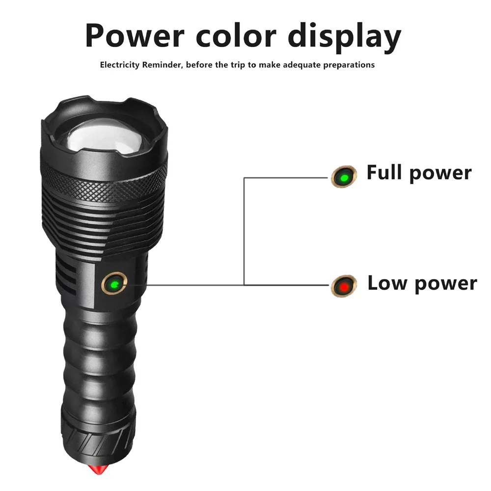 Powerful 4PCS LED Spotlight Wick Long Range Flashlight USB Charging Outdoor Lighting Flashlight Telescopic Zoom Long-range Torch