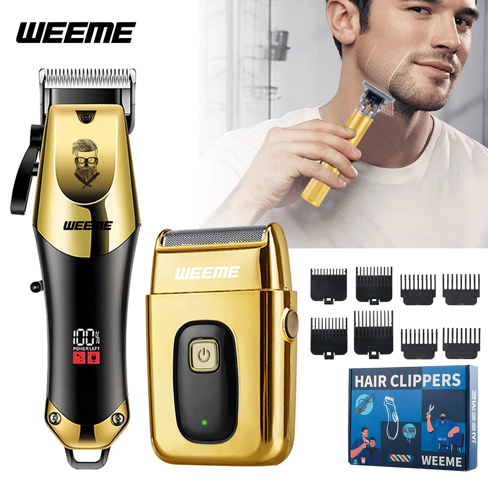 طقم حلاقة رجالي 3 في 1 قابل لإعادة الشحن عبر USB، ماكينة قص الشعر اللاسلكية وتشذيب اللحية للمنزل/الصالون، هدية مثالية للرجال #3