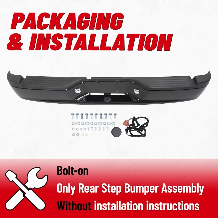 مجموعة المصد الخلفي متوافقة مع 20052011 دودج رام داكوتا 20062009 ميتسوبيشي رايدر تتميز بوسادة خطوة متكاملة #6