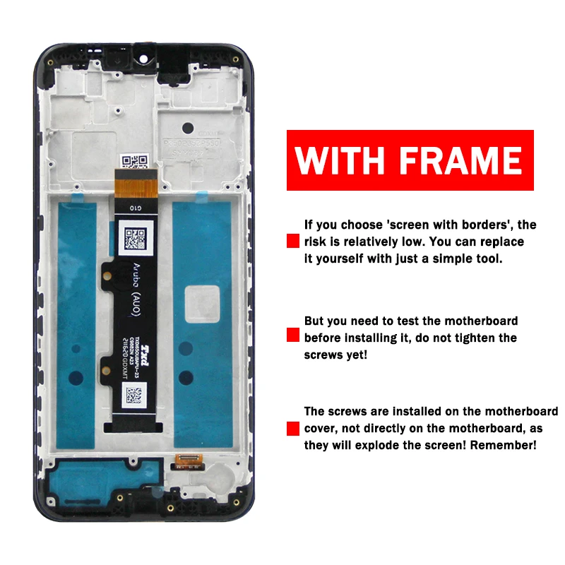 6.5“High Quality For Motorola Moto G20 XT2128-1, XT2128-2 Lcd Touch Screen Digiziter Assembly For MotoG20 Display With Frame