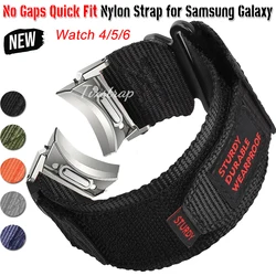 Cinturino in Nylon ad attacco rapido per Samsung Galaxy 4/5/6 40mm 44mm 5 Pro 45mm bracciale senza spazi vuoti per orologio 6 4 Classic 43 47mm 42 46mm Band