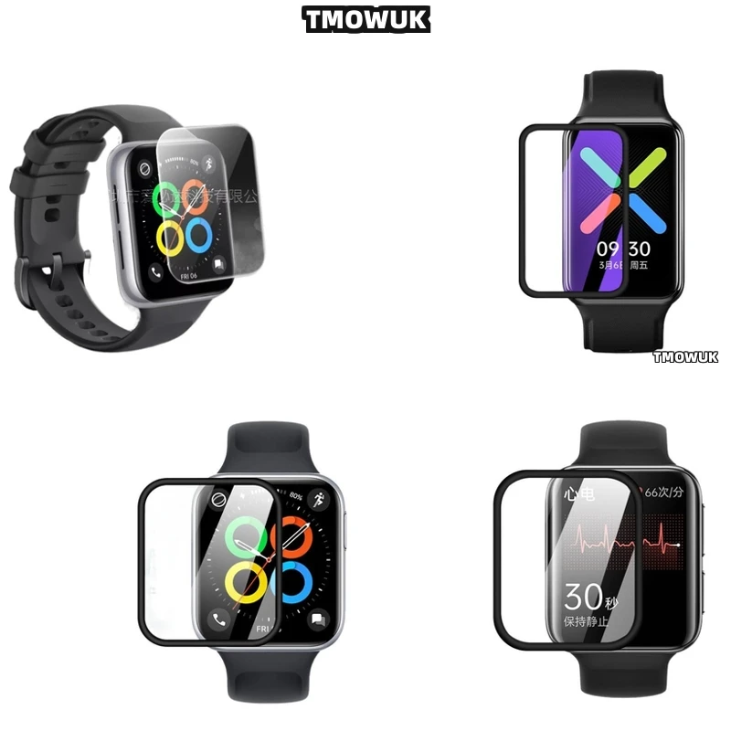 

For OPPO Watch 2 3 4 Pro SE Free Band 2 42mm 46mm UV Resistant PMMA Film, 3D Curved Edge.