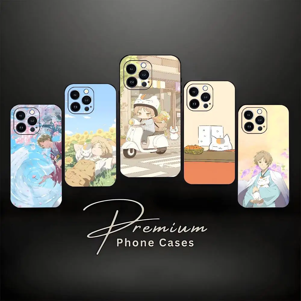 

Y-Yuujinchou Nyanko Sensei Phone Case For iPhone 17,16,15,14,13,12,11 ,Pro Max,XS,X,XR,SE,Mini,8,7,Soft Silicone Black Cover