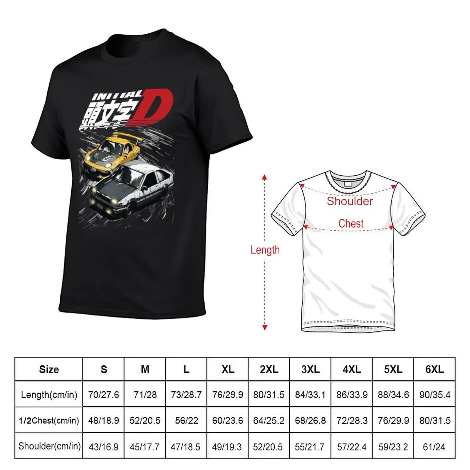 New Initial D - Mountain Drift Racing Tandems AE86 takumi vs FD rx-7 keisuke T-Shirt t shirt man plus size tops Men's t-shirts