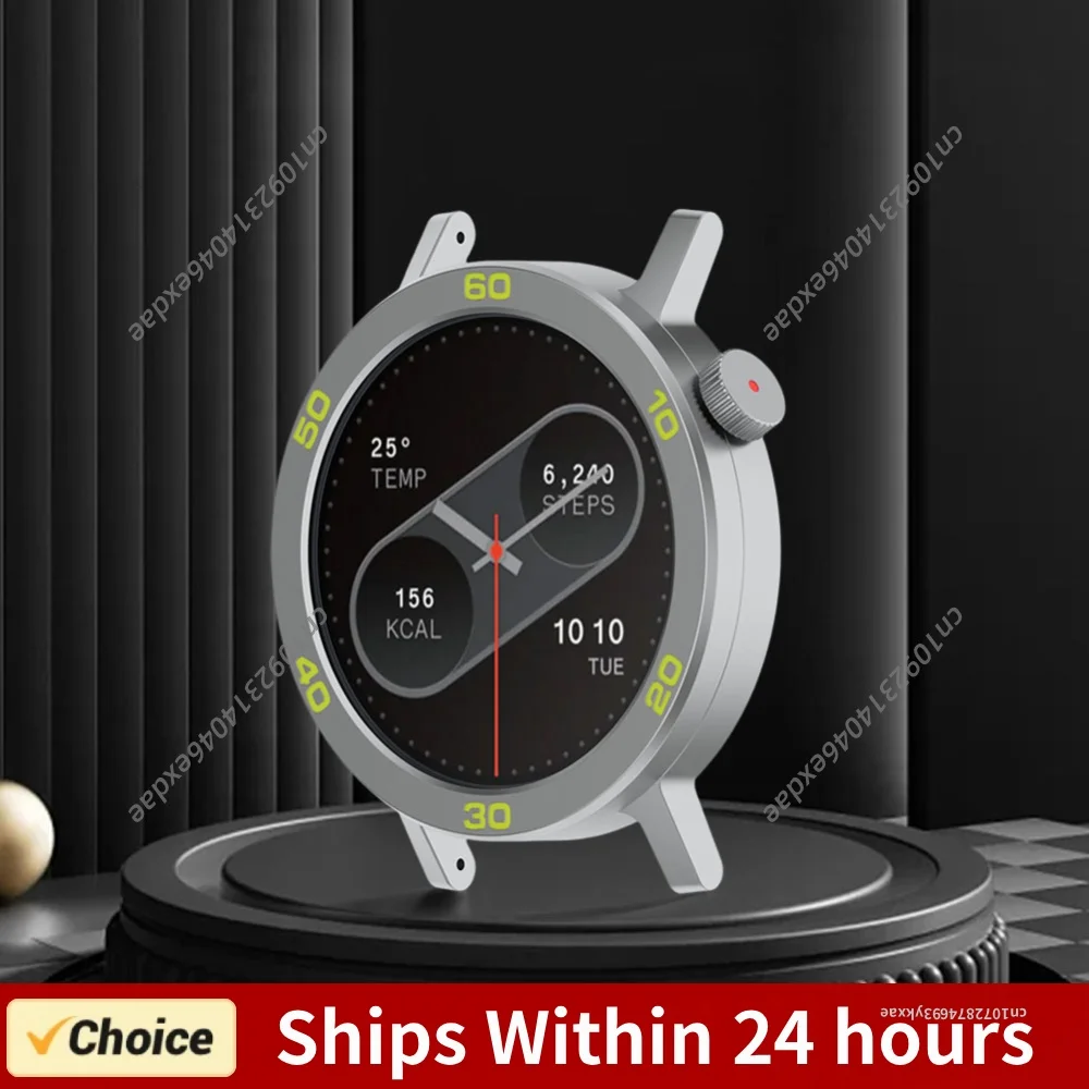 Metal Bezel Ring Metal Protector Watch Case Strap Cover Tempered Glass Film Metal Watch Bezel for CMF by Nothing Watch Pro 2