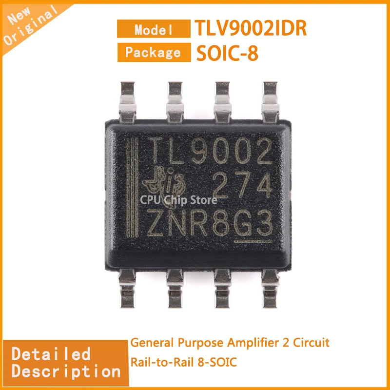 50Pcs/Lot   New Original  TLV9002IDR  TLV9002  General Purpose Amplifier 2 Circuit Rail-to-Rail 8-SOIC