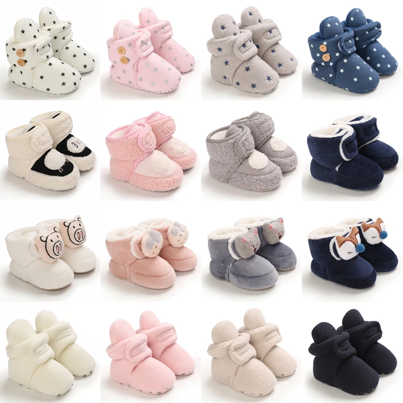 

New Baby Socks Shoes Boy Girl Cute Cartoon Newborn Toddler First Walkers Booties Cotton Comfort Soft Anti-slip Infant Crib Shoes