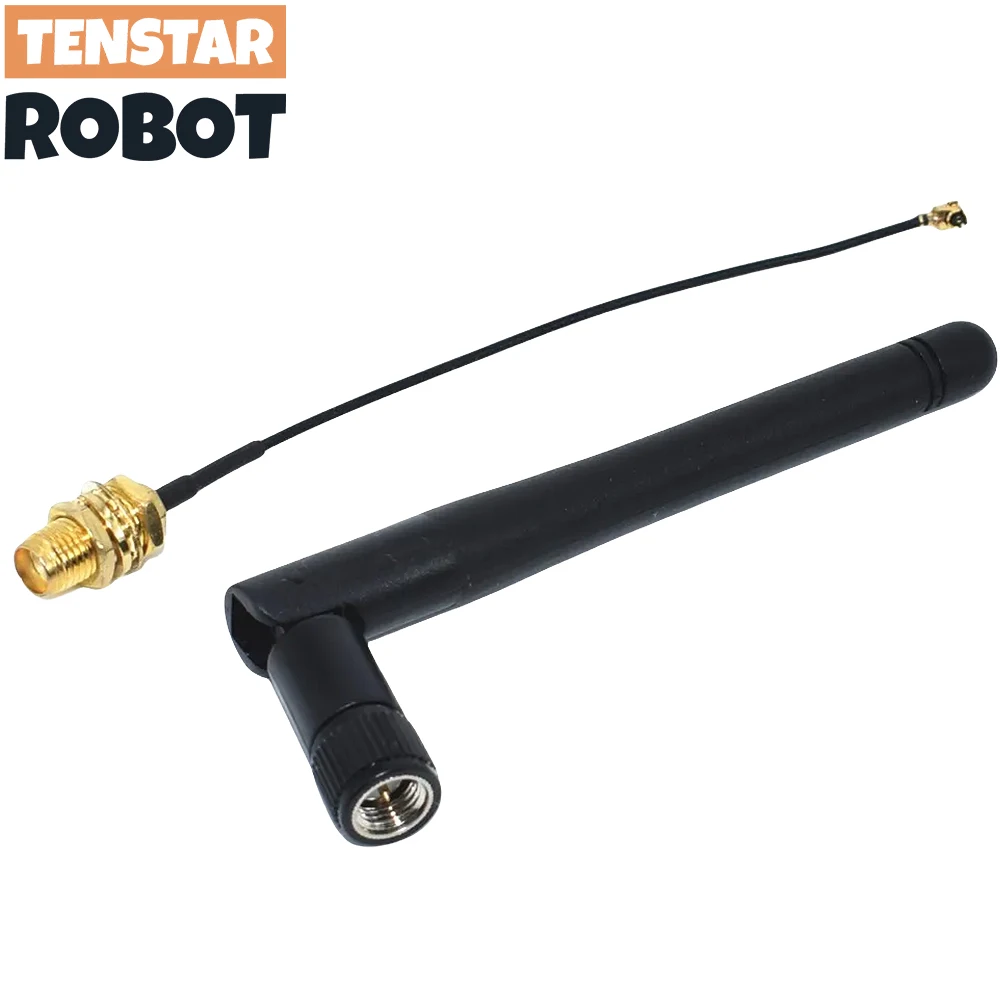 TENSTAR 2.4G Antenna Folded Bluetooth Wifi Module ZigBee SMA to IPEX Feeder Line 2.4GHz