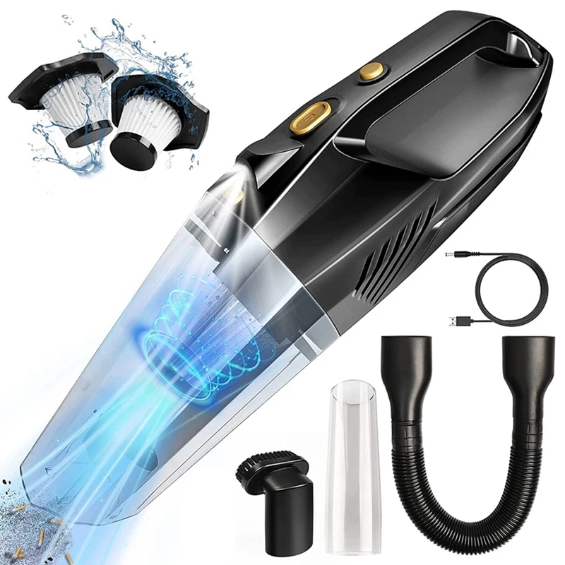 

Handheld Vacuum Cordless, Dust Buster Cordless Rechargeable, Wet-Dry Use Portable Car Vacuum Cleaner With High Power