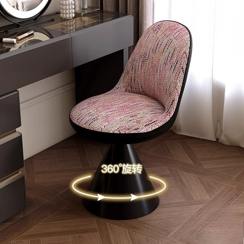Home Furniture FYMC Nordic Luxury Makeup Chair French Bedroom High-end Rotatable Makeup Stool Creative Comfortable Backrest
