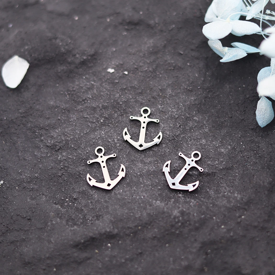 3pcs Mini Boat Anchor Charms Stainless Steel Pendant Fit DIY Craft Bracelets Necklace Jewelry Making Metal Accessories Handmade view 2