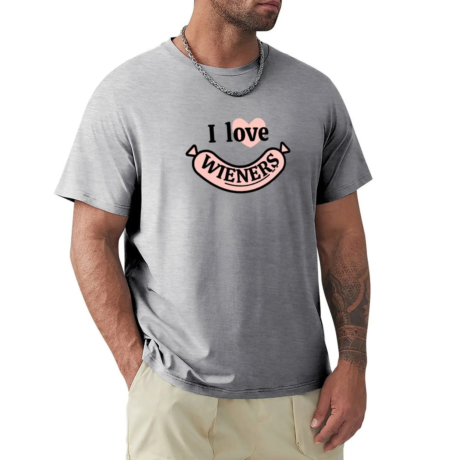 

I Love Wieners! T-shirt blacks anime quick drying boys animal print mens workout shirts