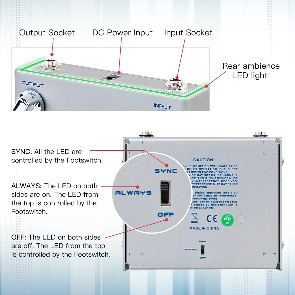 JOYO R-19 คลาสสิกการบีบอัดเหยียบ Avallon กีตาร์เบสพร้อม RATIO/ ATTACK/RELEASE ฟังก์ชั่นอิสระสัญญาณควบคุม