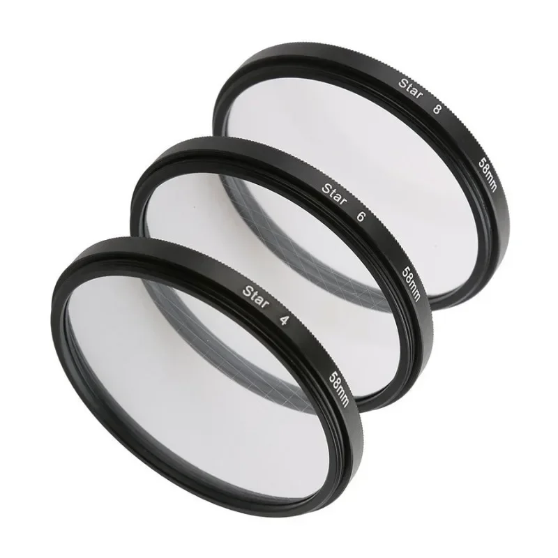 

Star Line Lens Filter 3 in 1 Kit 4 6 8 Line 49mm 52mm 55mm 58mm 62mm 67mm 72mm 77mm Lens filter for Canon Nikon Camera