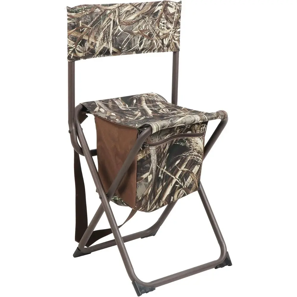 

Lightweight Backrest Stool with Storage for Hunting, Hiking, Camping, Beach, Picnic, Supports Up to 225 lbs, Camouflage