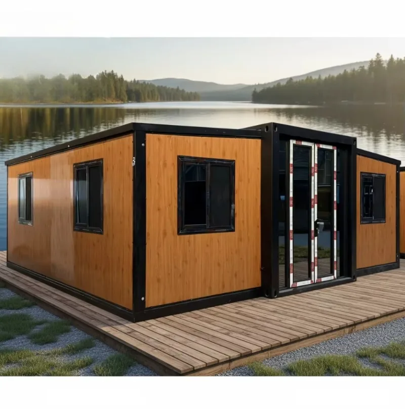Height adjustable Foldable Prefab house fit slope uneven ground steady placement stable outdoor modular living house use